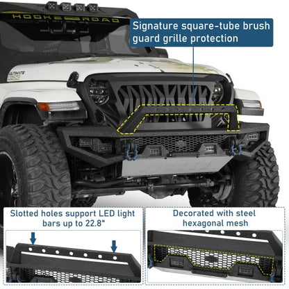 Zenith Full-Width Front Bumper For Jeep 2018-2026 Wrangler JL & Gladiaotr JT - Ultralisk4x4
