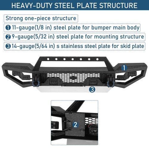 Zenith Full-Width Front Bumper For Jeep 2018-2026 Wrangler JL & Gladiaotr JT - Ultralisk4x4