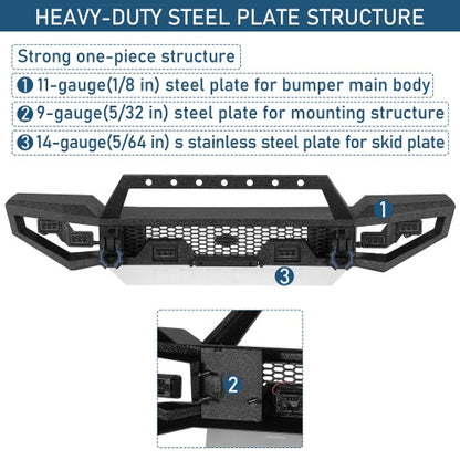 Zenith Full-Width Front Bumper For Jeep 2018-2026 Wrangler JL & Gladiaotr JT - Ultralisk4x4