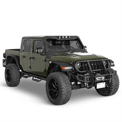 Rock Crawler Front Bumper w/ Grille Guard & Winch Plate For 2018-2026 Jeep Wrangler JL & 2020-2025 Gladiator JT - Ultralisk4x4