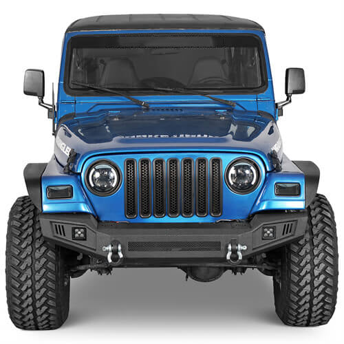 Off Road Front Bumper w/ LED spotlights included For 1997-1906 Jeep Wrangler TJ - Ultralisk4x4