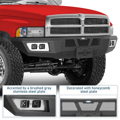 Full-Width Front Bumper For 1994-2001 Ram 1500 & 1994-2002 Ram 2500/3500 - Ultralisk4x4