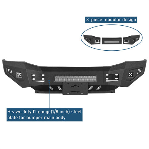 Front Bumper w/ LED spotlights For 2006-2009 Ram 2500/3500 - Ultralisk4x4