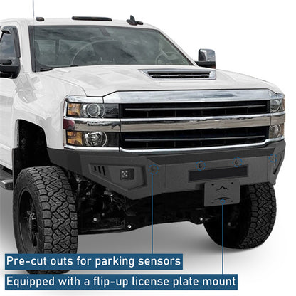Front Bumper w/ LED Spotlights Included For 2015-2019 Chevy Silverado 2500HD/3500HD - Ultralisk4x4