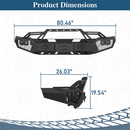 Front Bumper w/ LED Spotlights For 2015-2019 Chevy Silverado 2500HD/3500HD - Ultralisk4x4