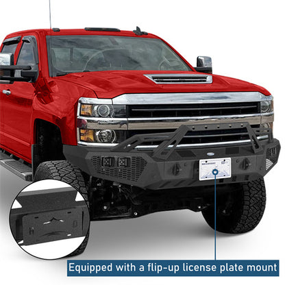 Front Bumper w/ LED Spotlights For 2015-2019 Chevy Silverado 2500HD/3500HD - Ultralisk4x4