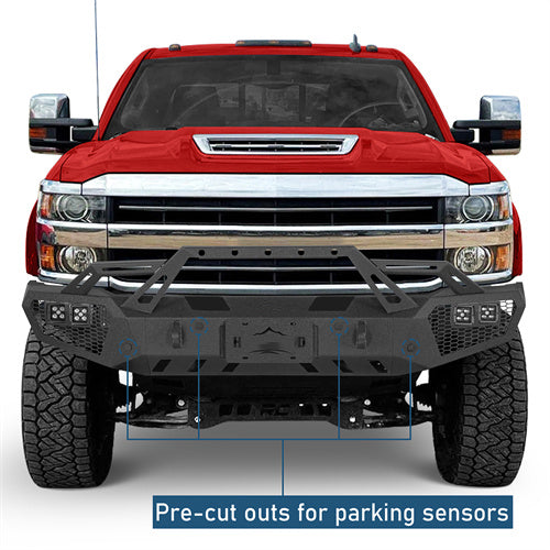Front Bumper w/ LED Spotlights For 2015-2019 Chevy Silverado 2500HD/3500HD - Ultralisk4x4