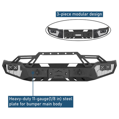 Front Bumper w/ LED Spotlights For 2015-2019 Chevy Silverado 2500HD/3500HD - Ultralisk4x4