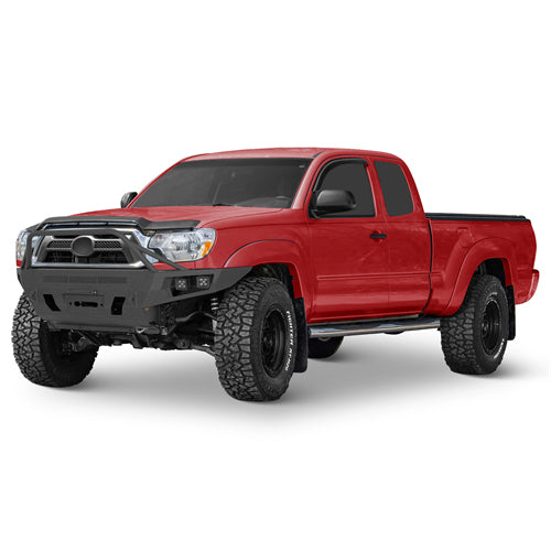 ExplorerX Front Bumper w/ LED Spot Lights For 2012-2015 Toyota Tacoma - Ultralisk4x4