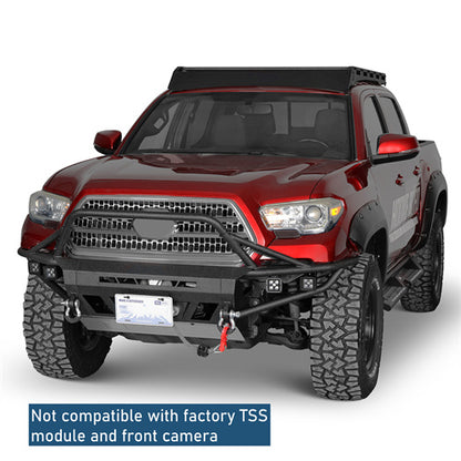 Aftermarket Tube Front Bumper w/ 4 LED Spot Lights For 2016-2023 Toyota Tacoma 3rd Gen - Ultralisk4x4