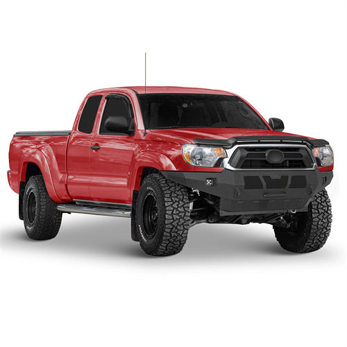 Grizzly Series Full-Width Front Bumper w/ LED Lights For 2012-2015 Toyota Tacoma - Ultralisk4x4