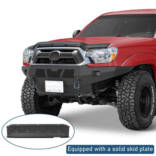 Grizzly Series Full-Width Front Bumper w/ LED Lights For 2012-2015 Toyota Tacoma - Ultralisk4x4