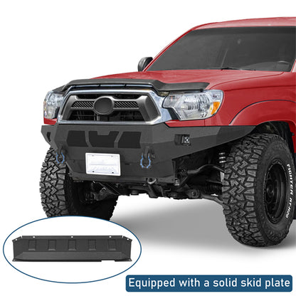 Grizzly Series Full-Width Front Bumper w/ LED Lights For 2012-2015 Toyota Tacoma - Ultralisk4x4