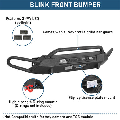 Blink Stubby Front Bumper w/ Side Tube Guard For 2016-2023 Toyota Tacoma - Ultralisk4x4