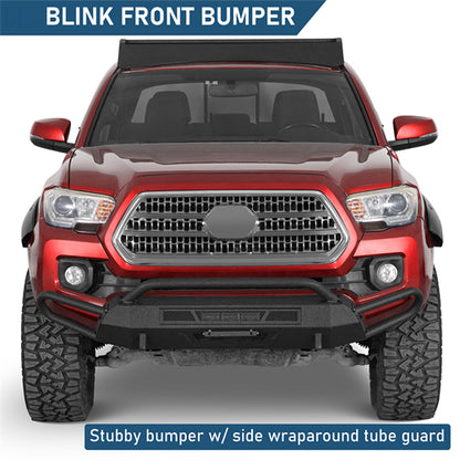 Blink Stubby Front Bumper w/ Side Tube Guard For 2016-2023 Toyota Tacoma - Ultralisk4x4