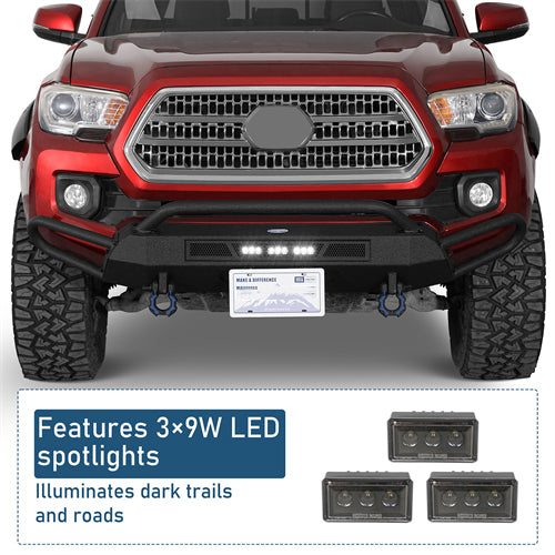 Blink Stubby Front Bumper w/ Side Tube Guard For 2016-2023 Toyota Tacoma - Ultralisk4x4