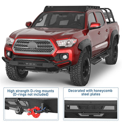 Blink Stubby Front Bumper w/ Side Tube Guard For 2016-2023 Toyota Tacoma - Ultralisk4x4