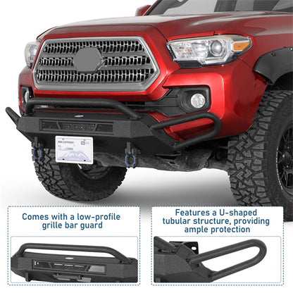Blink Stubby Front Bumper w/ Side Tube Guard For 2016-2023 Toyota Tacoma - Ultralisk4x4