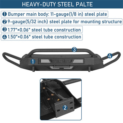 Blink Stubby Front Bumper w/ Side Tube Guard For 2016-2023 Toyota Tacoma - Ultralisk4x4