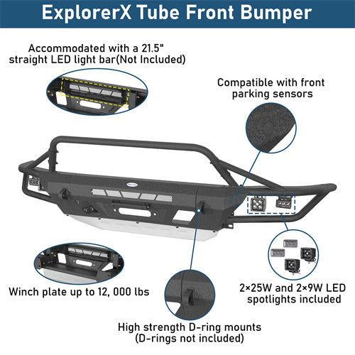 ExplorerX Tube Front Bumper For 2014-2021 Toyota Tundra
