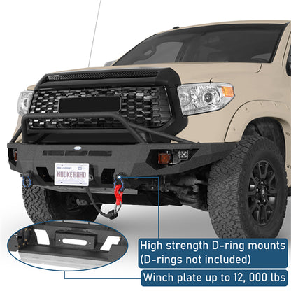 ExplorerX Front Bumper w/ LED Spot Lights For 2014-2021 Toyota Tundra - Ultralisk4x4