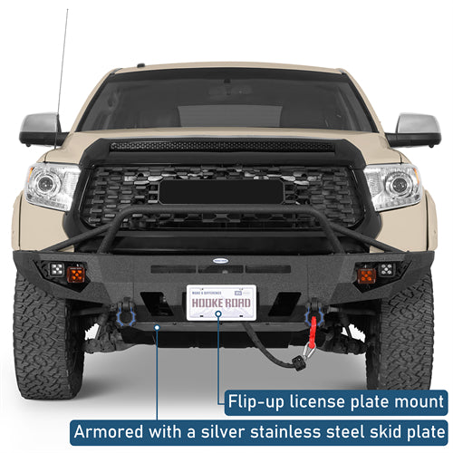 ExplorerX Front Bumper w/ LED Spot Lights For 2014-2021 Toyota Tundra - Ultralisk4x4