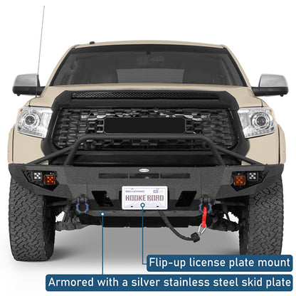 ExplorerX Front Bumper w/ LED Spot Lights For 2014-2021 Toyota Tundra - Ultralisk4x4