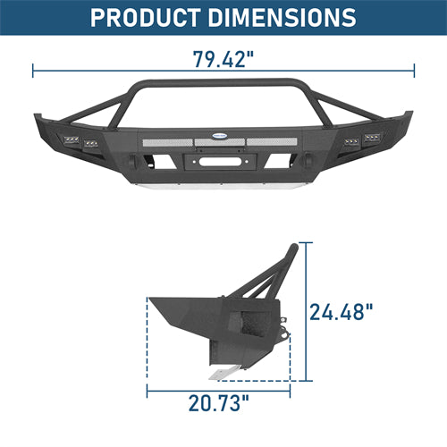 ExplorerX Front Bumper w/ LED Spot Lights For 2014-2021 Toyota Tundra - Ultralisk4x4