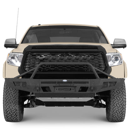 ExplorerX Front Bumper w/ LED Spot Lights For 2014-2021 Toyota Tundra - Ultralisk4x4