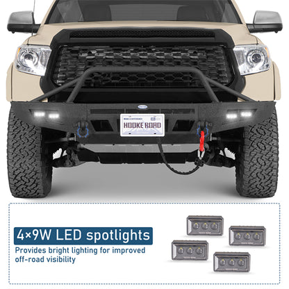 ExplorerX Front Bumper w/ LED Spot Lights For 2014-2021 Toyota Tundra - Ultralisk4x4