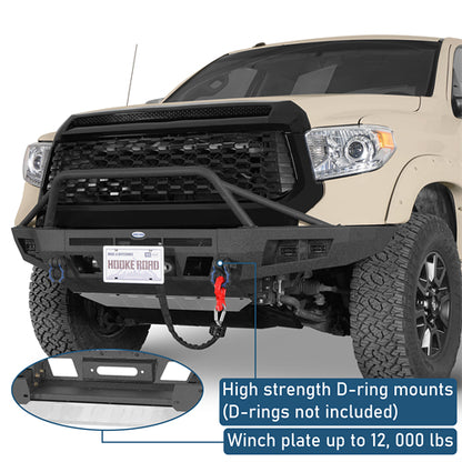 ExplorerX Front Bumper w/ LED Spot Lights For 2014-2021 Toyota Tundra - Ultralisk4x4