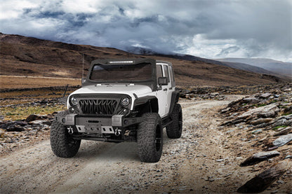 Front Bumper w/ Winch Plate & LED Lights For 2007-2018 Jeep Wrangler JK - Ultralisk4x4