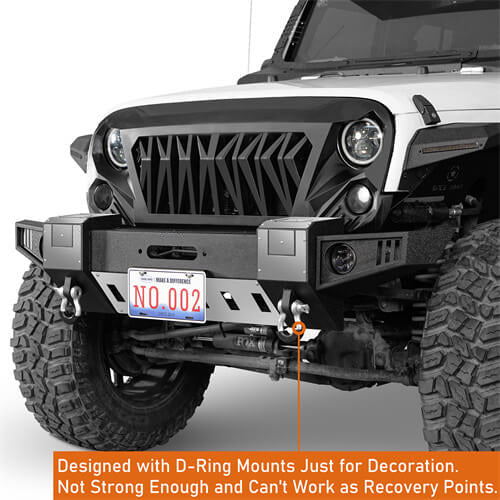 Front Bumper w/ Winch Plate & LED Lights For 2007-2018 Jeep Wrangler JK - Ultralisk4x4