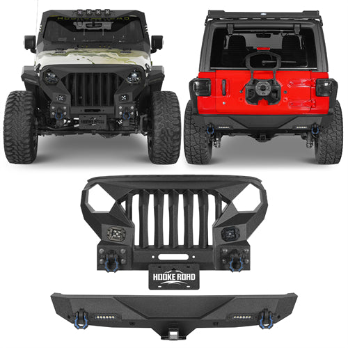 Mad Max Front Bumper & Rear Bumper Combo For 2018-2025 Jeep Wrangler JL - Ultralisk4x4
