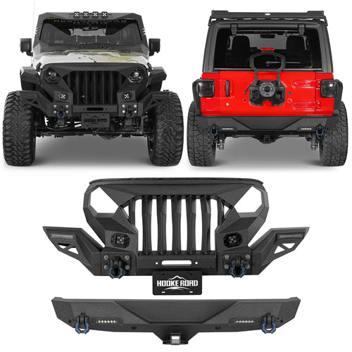 Mad Max Front Bumper & Rear Bumper Combo For 2018-2025 Jeep Wrangler JL - Ultralisk4x4