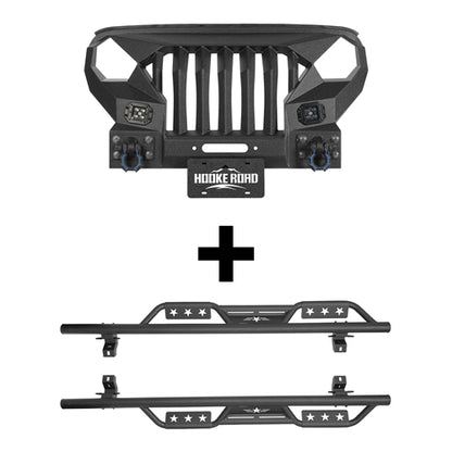 Mad Max Front Bumper Grill & Side Steps(18-25 Jeep Wrangler JL 4 Door) - ultralisk4x4