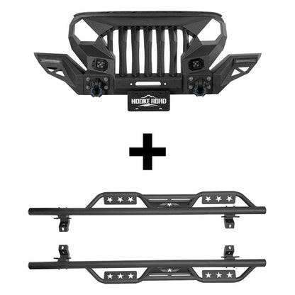 Mad Max Front Bumper Grill & Side Steps(18-25 Jeep Wrangler JL 4 Door) - ultralisk4x4