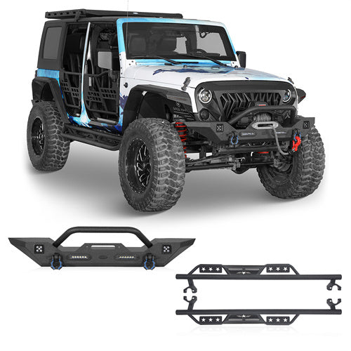 Front Bumper & Side Steps(07-18 Jeep Wrangler JK) - ultralisk4x4