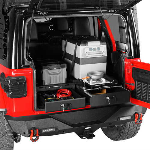 Cargo Drawer System & Fridge Slide Mount For 2015-2024 Jeep Wrangler JK/JL 4-Door-Ultralisk4x4-u2089s-2