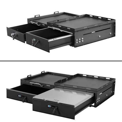 Cargo Drawer System & Fridge Slide Mount For 2015-2024 Jeep Wrangler JK/JL 4-Door-Ultralisk4x4-u2089s-3