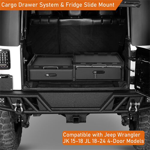 Cargo Drawer System & Fridge Slide Mount For 2015-2024 Jeep Wrangler JK/JL 4-Door-Ultralisk4x4-u2089s-4