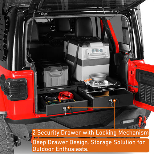 Cargo Drawer System & Fridge Slide Mount For 2015-2024 Jeep Wrangler JK/JL 4-Door-Ultralisk4x4-u2089s-6