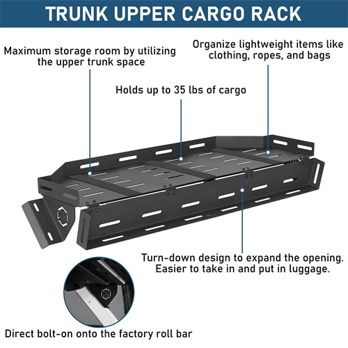 Trunk Upper Basket Cargo Rack For 2021-2026 Ford Bronco 4-Door Hardtop(Excluding Bronco Sport, Raptor Models) - Ultralisk4x4