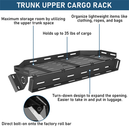 Trunk Upper Basket Cargo Rack For 2021-2026 Ford Bronco 4-Door Hardtop(Excluding Bronco Sport, Raptor Models) - Ultralisk4x4
