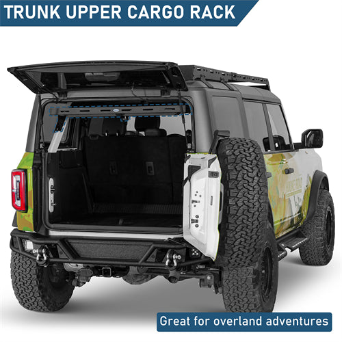 Trunk Upper Basket Cargo Rack For 2021-2026 Ford Bronco 4-Door Hardtop(Excluding Bronco Sport, Raptor Models) - Ultralisk4x4