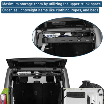 Trunk Upper Basket Cargo Rack For 2021-2026 Ford Bronco 4-Door Hardtop(Excluding Bronco Sport, Raptor Models) - Ultralisk4x4