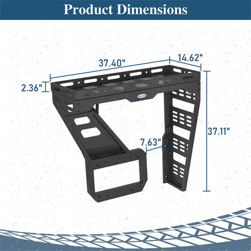 Tailgate Basket Rear Cargo Rack System For 2018-2025 Jeep Wrangler JL - Ultralisk4x4