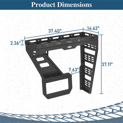 Tailgate Basket Rear Cargo Rack System For 2018-2025 Jeep Wrangler JL - Ultralisk4x4