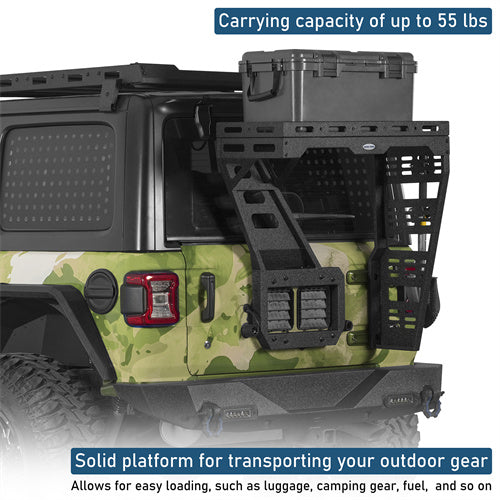 Tailgate Basket Rear Cargo Rack System For 2018-2025 Jeep Wrangler JL - Ultralisk4x4