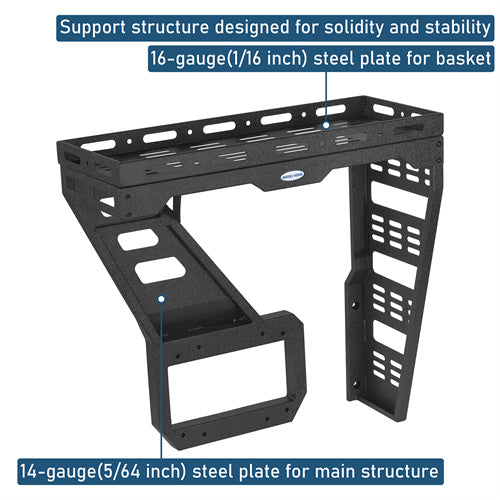 Tailgate Basket Rear Cargo Rack System For 2018-2025 Jeep Wrangler JL - Ultralisk4x4